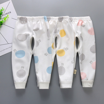 Pure cotton baby leggings children Spring and Autumn Winter crotch trousers baby children Cotton pajama pants low waist 0-1-2 years old