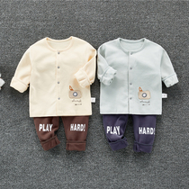 Spring and autumn cotton men and women baby underwear set baby children autumn clothes autumn trousers bottoming pajamas home clothes 1 year old