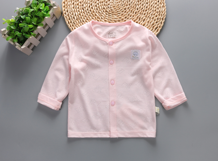 Bé mùa hè điều hòa không khí phù hợp với đồ lót trẻ em của trẻ em áo khoác mỏng cotton dài tay T-Shirt đặt mảnh duy nhất siêu mỏng 0-2 tuổi