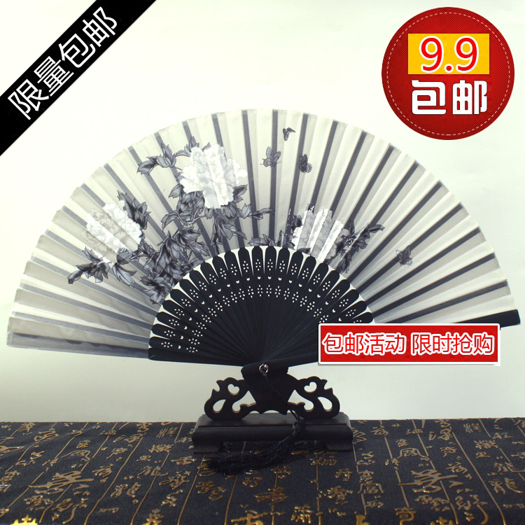 Fei fan folding fan Chinese style female fan classical folding fan female silk fan ancient silk Japanese folding gift fan