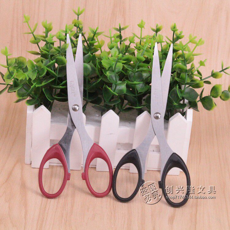 Eagle pres and high EG-086 office scissors 6 inch scissors 16cm white steel scissors EG-085 scissors