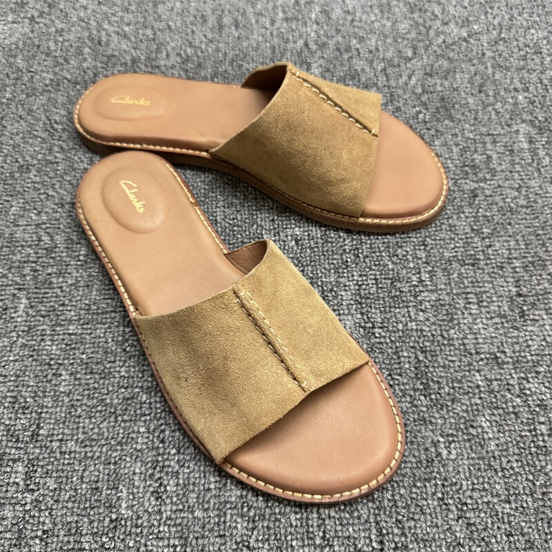 Clarks Women's Simple Casual Slip-On Flat Soft Comfortable Slippers Women's Shoes Karsea Mule
