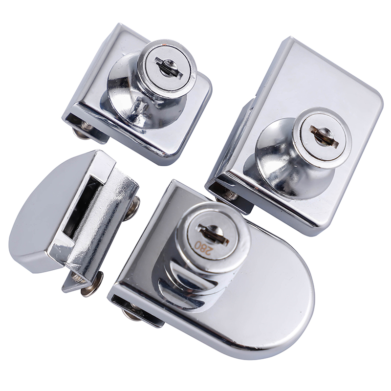 No Drilling Free Display Cabinet Door Lock Glass Cabinet Door Lock