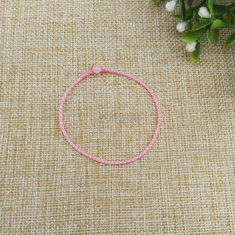 Vòng tay đan 1mm rất tinh xảo vòng tay nam nữ có thể đeo hạt vòng chân màu đỏ dây đôi màu đen - Vòng chân vòng chân cá chép nữ