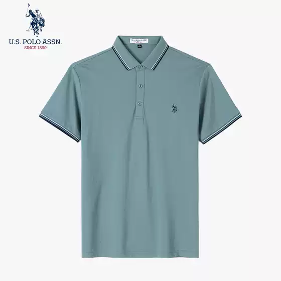 Uspoloassn United States Polo Assn. Summer Men's Short-Sleeved Solid Color Polo Shirt Lapel T-Shirt Business Men