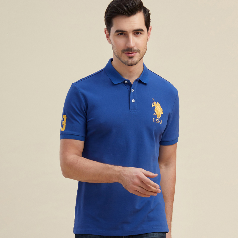 Uspoloassn United States Polo Assn. Summer Men's Short-Sleeved Polo Shirt Classic Polo Collar Polo Shirt