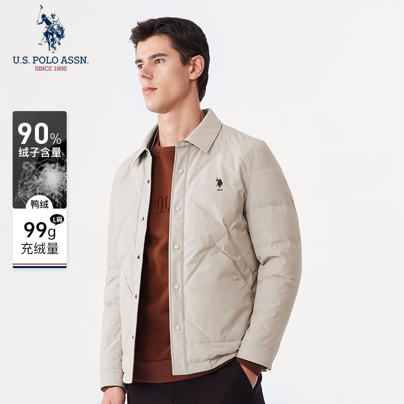 Uspoloassn United States Polo Assn. Men's Lapel down Jacket Winter Business Casual Warm Jacket