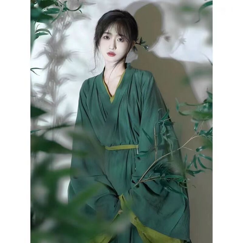 Cool Style Hanfu Straight Skirt Ancient Costume Super Fairy-Like Ethnic Dance Performance Clothing Elegant and Ethereal Authentic Photography Outfit