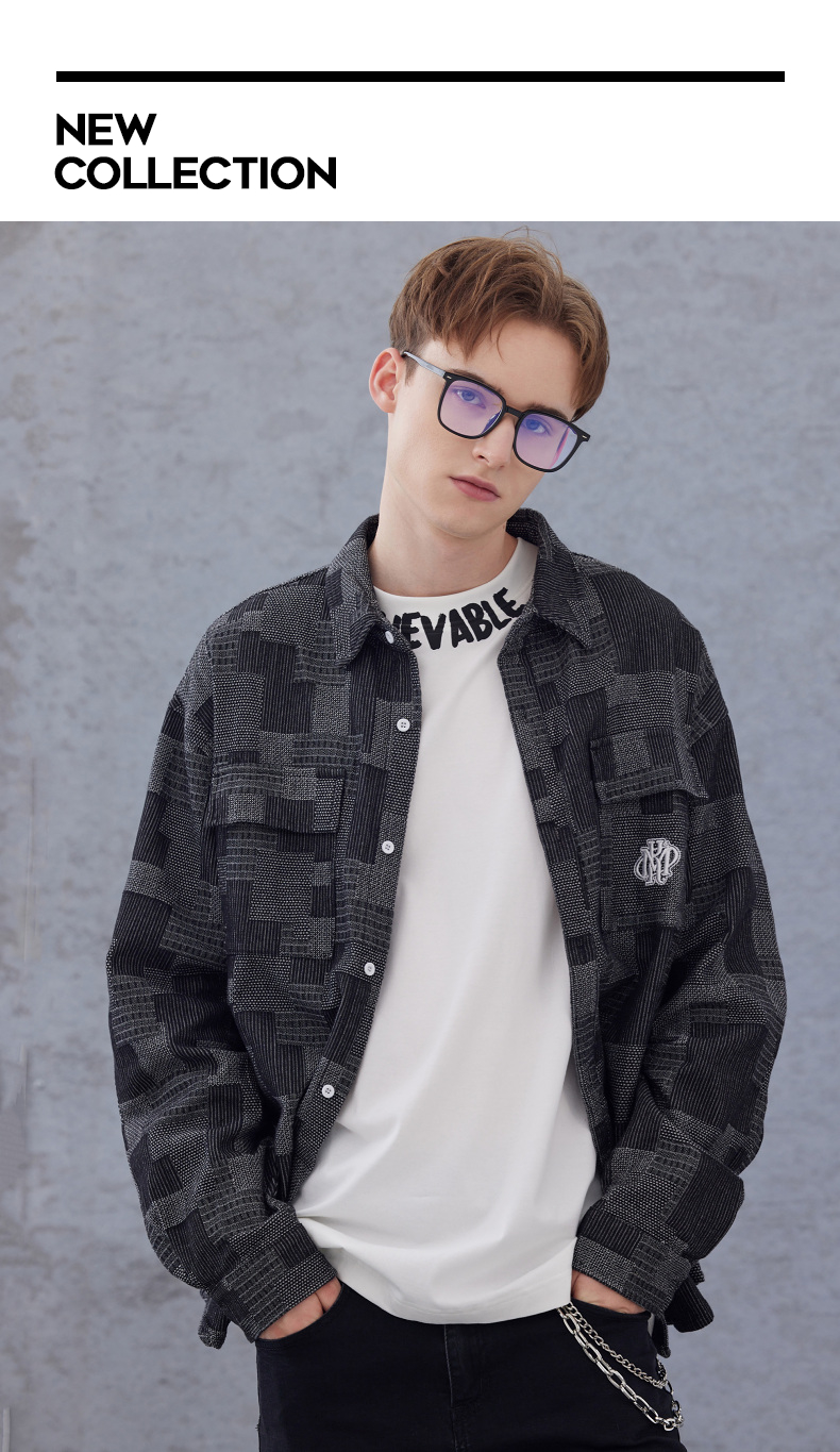 KAMA 卡玛 情侣款 翻领棋盘格撞色牛仔衬衣 天猫优惠券折后¥139包邮(¥219-80)男、女2色可选