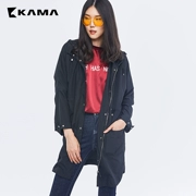 KAMA Womens Kama Autumn Trùm dài Áo dài tay dài Áo khoác giản dị Quần áo gió 7317753 - Trench Coat