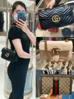 Gucci, кожаная маленькая цепь, сумка на одно плечо, сумка через плечо