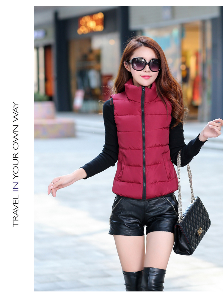 Vest hoang dã 2018 thu đông xuống vest cotton nữ size lớn ngắn Hàn Quốc thời trang áo khoác cotton mỏng nhẹ vest váy nữ