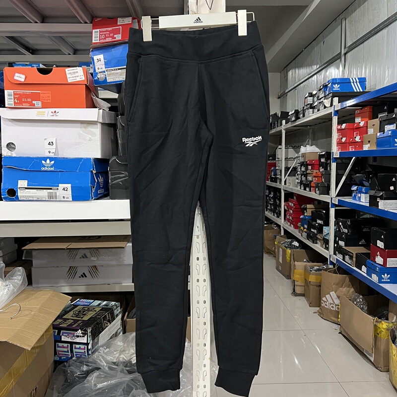 Reebok Women's Knitted Cotton Polyester Breathable Comfortable Casual Sports Classic Logo Cuffed Pants Fk3384