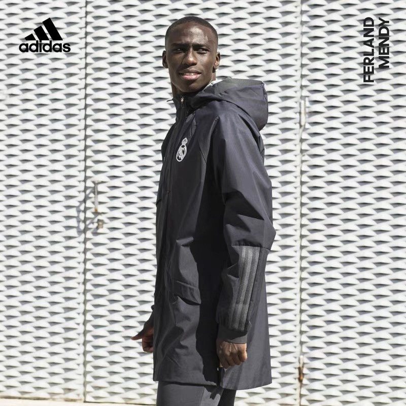 Adidas Official Website Same Model Real Madrid Player Version Football Hooded Jacket Raincoat Gr4275