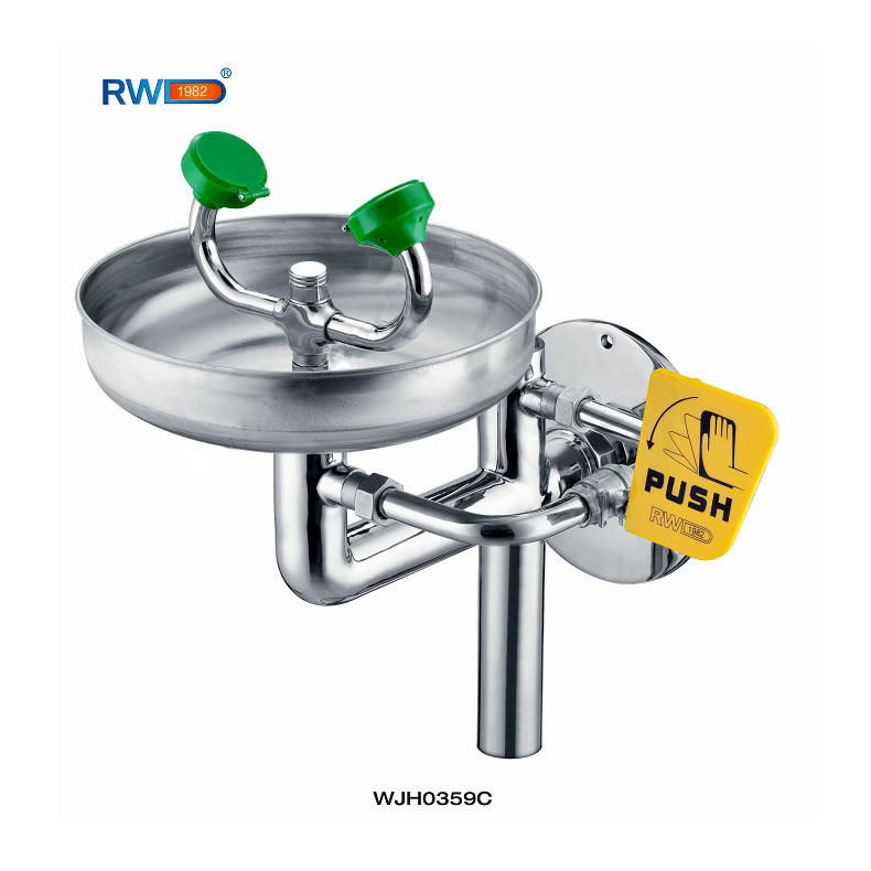 Runwanda WJH0359C Wall Wash Wash Wash Watcher Watcher Stainless steel emergency eyewasher