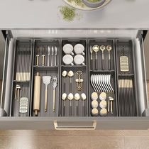 Baie Kegun Ash Cuisine Dessins Séparés Cabinets intégrés Divided Shelves Cutlery Cutlery Cutlery Chopsticks Knife Fork Chopstick Containing Box