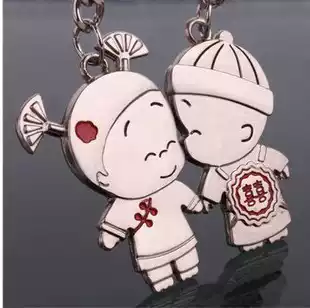 Creative Tanabata small gift advertising promotional gifts pendant cartoon baby child couple keychain can be customized Logo