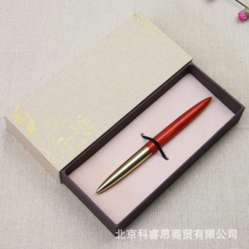 Mahogany signature pen metal brass neutral pen solid wooden gift antique sign single pen custom lettering logo