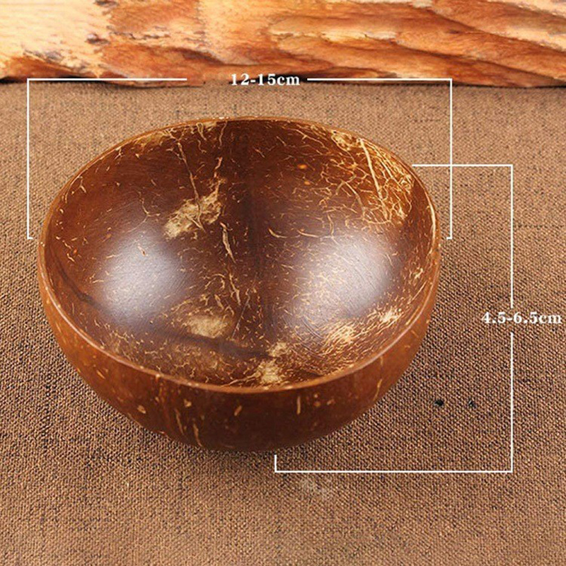 Hainan coconut shell bowls pure handmade coconut shell tableware rice bowls Home not hot and thick solid anti-high temperature and environmental protection-Taobao