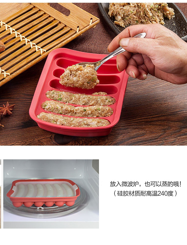 Khuôn xúc xích silicon Công cụ bổ sung thực phẩm cho trẻ em DIY DIY tự làm trứng xúc xích hộp khuôn khuôn bánh trung thu rau câu