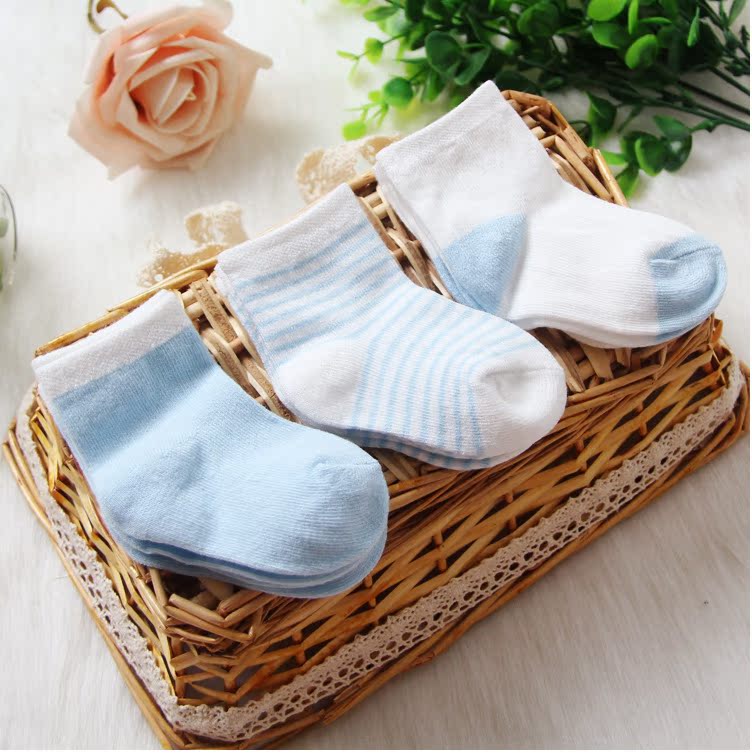 3 hộp quà đôi cotton trẻ em vớ trẻ sơ sinh vớ trẻ em bốn mùa không huỳnh quang bán hộp quà tặng bé sơ sinh