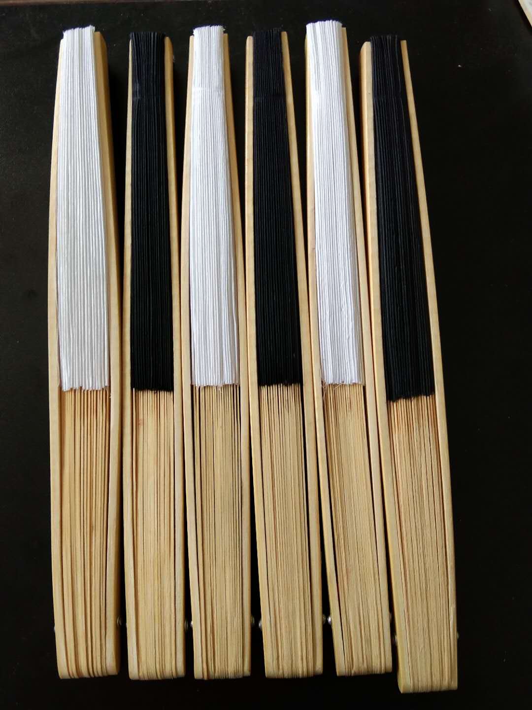 Factory direct sales Chongqing Rongchang specialty imitation silk folding fan black and white men's and women's Juan fan blank DIY8 9 10 inches