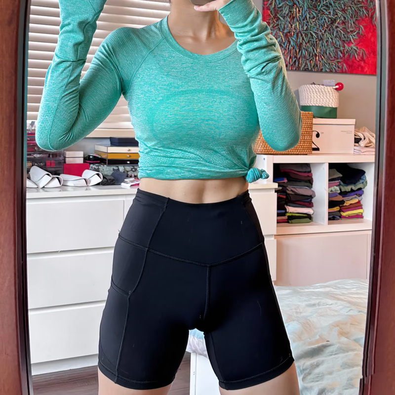 Buttery Soft 6inch Yoga Shorts with Pockets, High-Waisted, High-Elasticity, Fitness, Sports, Running, Three-Quarter Pants, Leggings