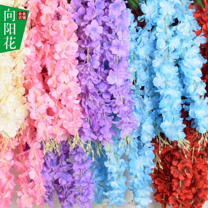 Mô phỏng Wisteria Hoa cưới Hoa cẩm tú cầu Trang trí nội thất Hoa nhân tạo Hoa nhựa Hoa Vine trần Trang trí Mây - Hoa nhân tạo / Cây / Trái cây