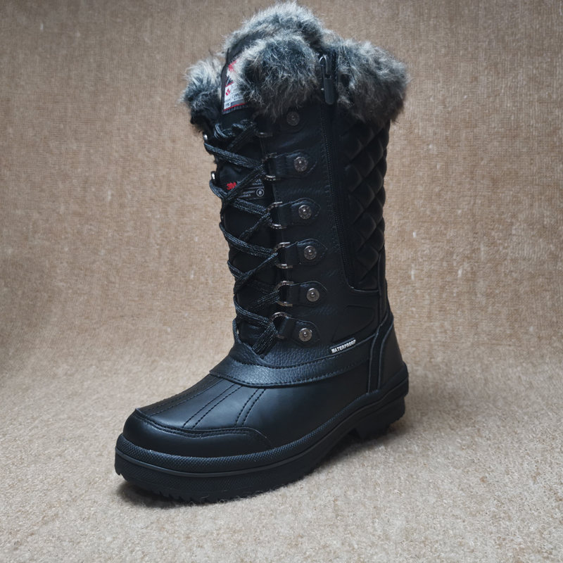 Outdoor waterproof lady high - gang minus 30 degrees warm snow boots with thick fur foreign trade New Shelli cold resistant boots