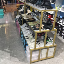 Golden Shoe Store Shoe Rack Display Rack Multilayer Girl Shoes Shelving Clothing Shop In middle-côtés mid-Island Shoe Rack Cabinet