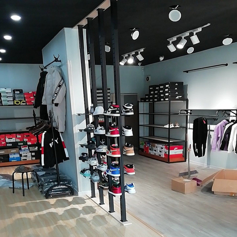 Shoe store shoe rack wall hanging sneaker display rack shopping mall ceiling column shoe tray shelf can be lifted and lowered on both sides