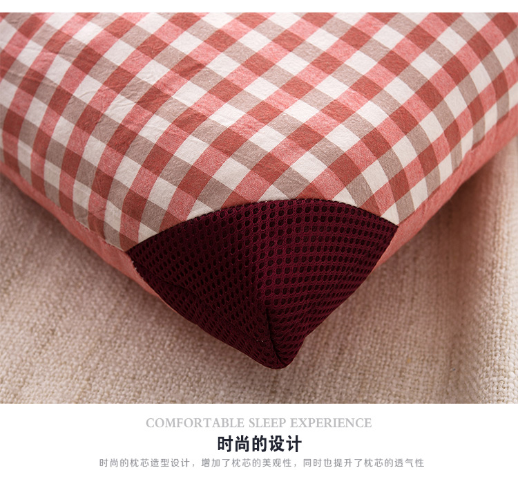 [Một đôi] gối tựa cổ kiểu Nhật Bản cotton cotton kẻ sọc có thể giặt gối bông cổ gối hơi