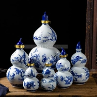 Jingdezhen gốm sứ màu xanh và trắng chai 5 kg đóng chai bầu con dấu bong bóng rượu vang trắng rỗng chai rượu vang chai rượu vang - Rượu vang bình đựng rượu vang