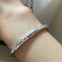 Men with silver bracelet 999 foot bracelet hand irregular hammer open solid couple bracelet silver decoration
