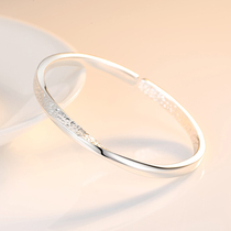 The silver bracelet female silver ornament Mobius ring bracelet 999 foot bracelet irregular hammer point customization