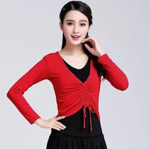 2020 Square Dance Costume Top Long Sleeve Fake Two Latin Body Dance Practice Clothing Women Adult Dance Clothes