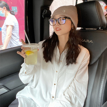 Ginsu One Golden Button White Shirt Woman 2022 Spring Korean version loose long sleeve white shirt chic beating undershirt