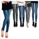 Korean imitation denim leggings wear spring and autumn summer cropped pants to make you look slim and stretchy tight pants thin pants for women