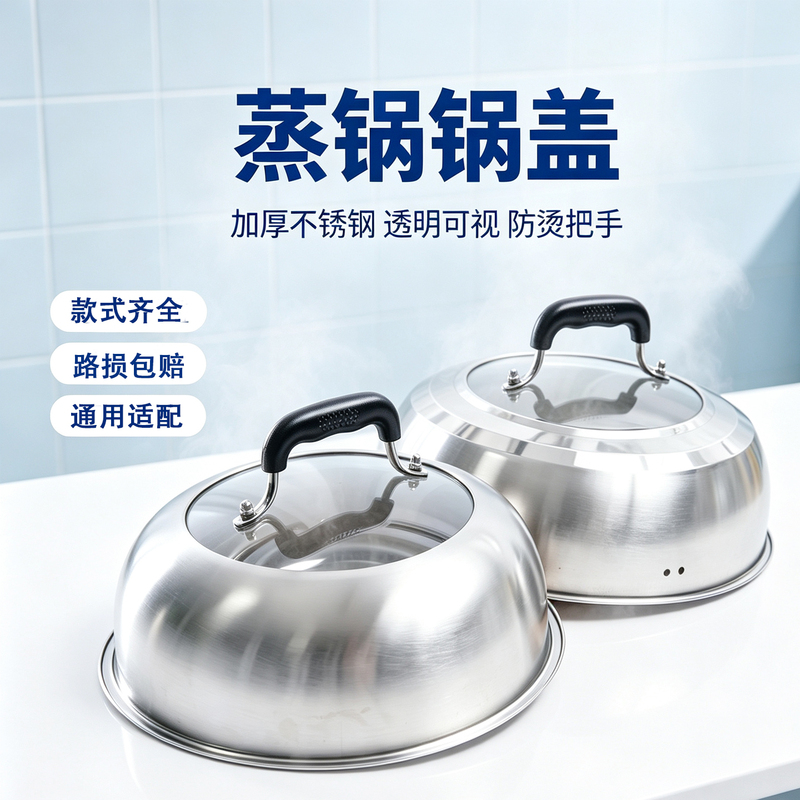 Steamer Pot Lid, High Lid, Stainless Steel Lid, Round Household Wok Lid, Cooking Pot Lid, Iron Pot Lid, Transparent High Pot Lid, High Arch Lid Steamer Pot Lid, High Lid, Stainless Steel Lid, Round Household Wok Lid, Cooking Pot Lid, Iron Pot Lid, Transparent High Pot Lid, High Arch Lid