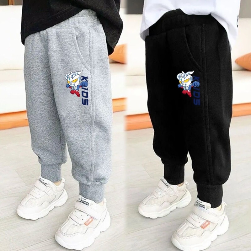 Spring and Autumn Thin Ultraman Zero Boys' Pants Children's Long Pants Sports Sweatpants Baby Autumn and Winter Fleece Sweatpants Trendy