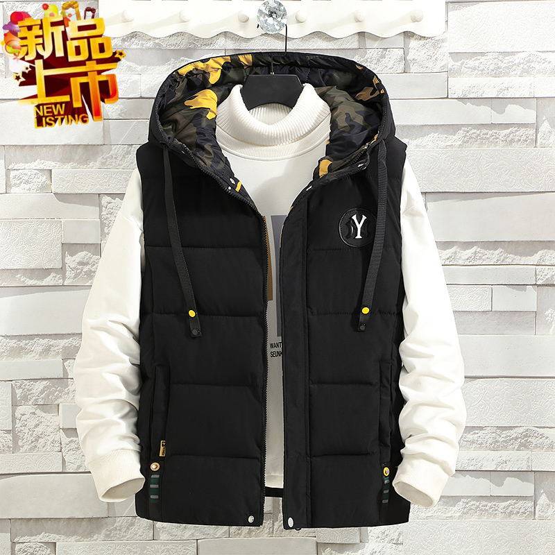 2023 Winter Style Warm Thickening Boy's down cotton waistcoat Loose Vest Plus Fattening Yard shoulder student Machia-Taobao