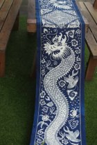 Shuijiafang Miao batik Guizhou handicrafts Vegetation dyeing blue dyeing Dragon and phoenix colorful table flag tea mat Home hanging painting