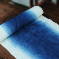 Shuijiafang vegetation dyeing blue dyeing Guizhou Aquarium hand-woven homespun tea mat DIY gradient color