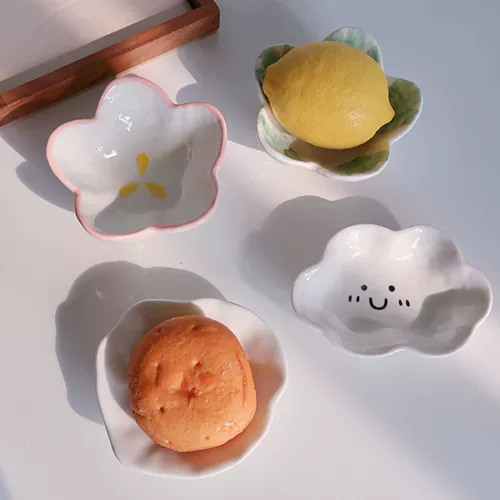 Holas японские INS Ceramic Dailware милые облака окунутые соус -тарелка горячее горшок приправы маленькое блюдо салат уксус диск салат уксус диск