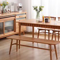Nordic dining table home small apartment all solid wood furniture cherry wood table simple log dining table and chair combination drawer