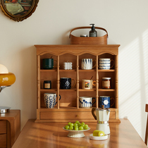 Maruko Story Retro Japanese-style solid wood cup holder storage rack display coffee cup tea cup water cup lattice rack