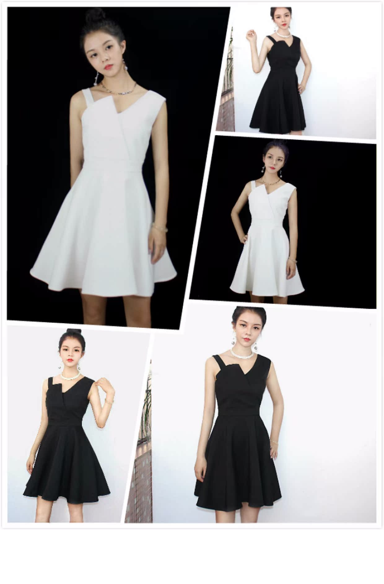 Mùa hè phụ nữ mới bất thường váy phụ nữ đen không tay sling Một chiếc váy pettiskirt từ phụ nữ - A-Line Váy vay xoe