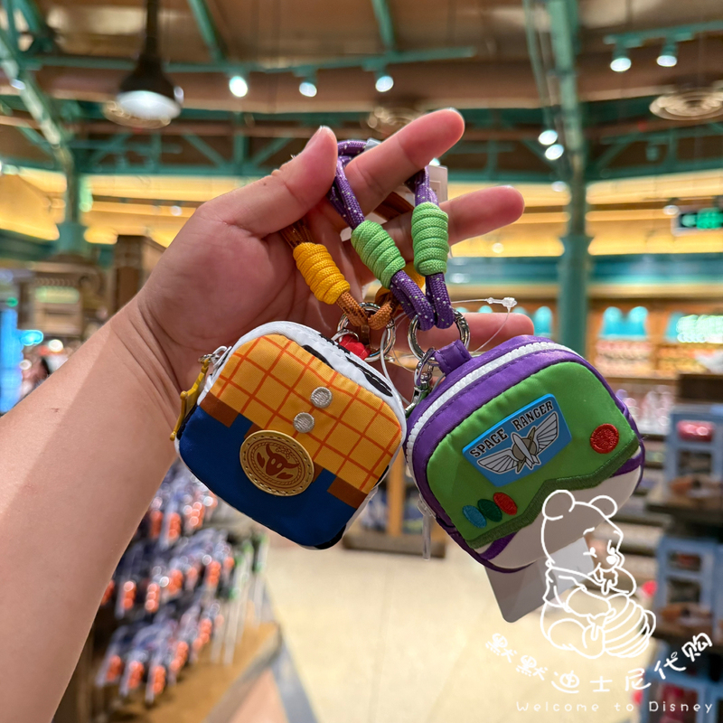 Shanghai Disneyland Toy Story Woody Buzz Three-Eyed Alien Cartoon Headphone Bag Coin Purse Bag