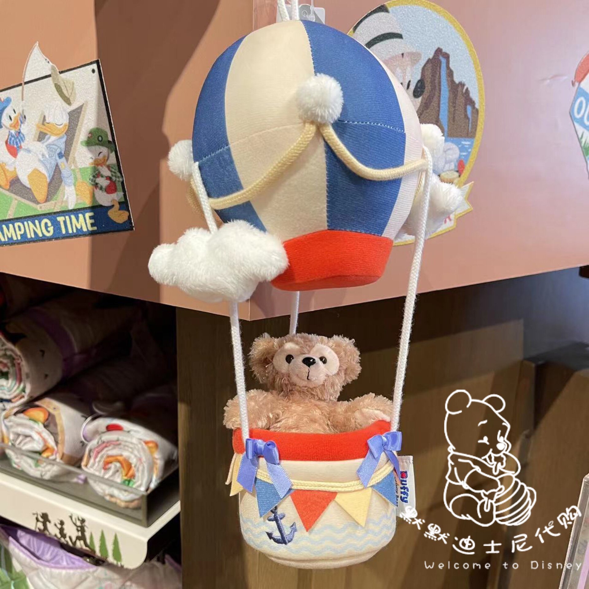 Мягкая игрушка 上海迪士尼代 达菲热气球毛绒秋千门挂件挂饰生日礼物公仔娃娃 Disney