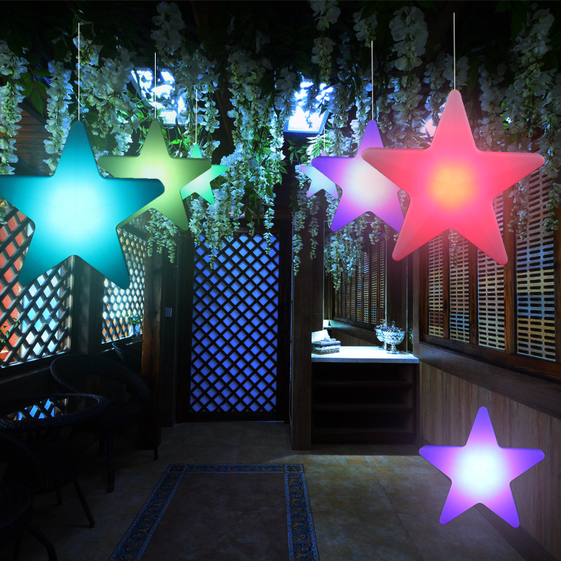 Luminous five-pointed star lamp outdoor waterproof lawn decoration lamp Christmas props net red shopping mall stage handheld star lamp